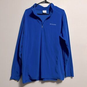 Columbia fleece pullover lightweight large blue partial zip